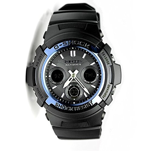 G-SHOCK(ジーショック) 自衛隊 警察官 入学祝 公務員 G-SHOCK 20気圧防水 電波ソーラー デジアナ プラベルトウォッチ メンズ向（AWG-M100A-1A AWG-M100B-1A AWG-M100MR-4A） (AWG-M100A-1A（ブルーブラック）)